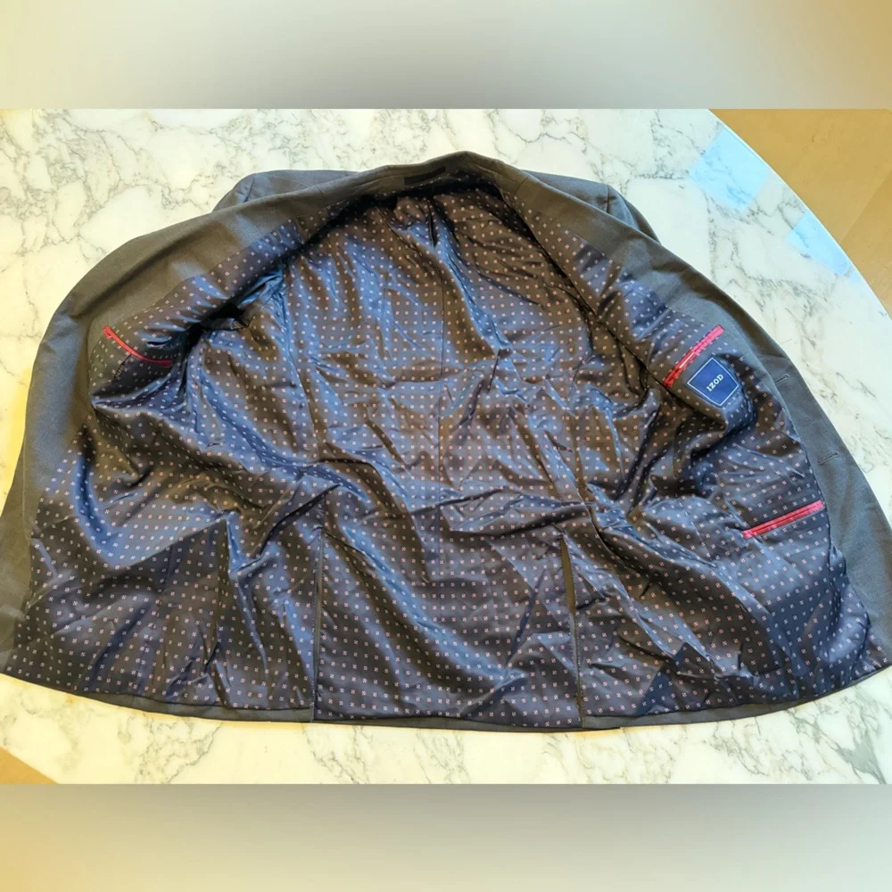 NWT IZOD Charcoal Grey Suit Blazer Jacket Sz 40 R - Picture 5 of 10